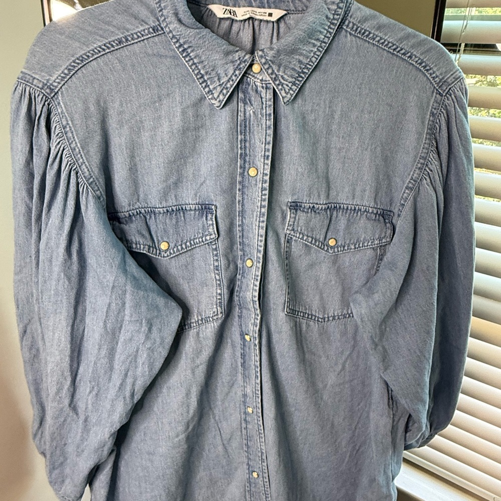 Zara Light Blue Denim Shirt